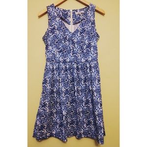 Milly | Blue and white printed sleeveless dress